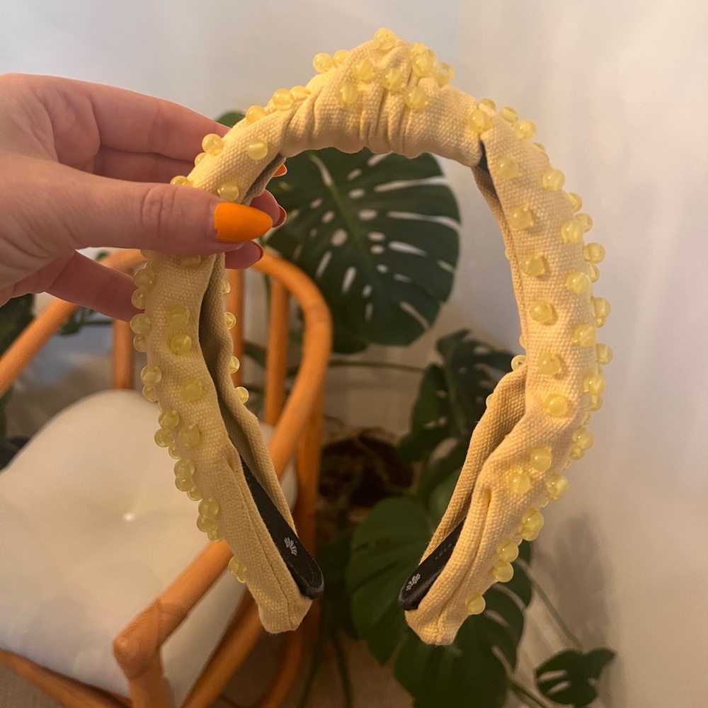 Lele Sadoughi beaded yellow headband